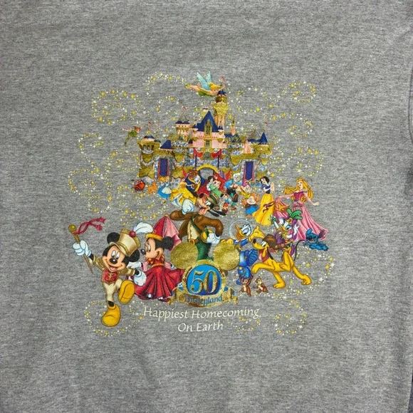 Disney World 50th Anniversary Mickey Mouse Hoodie Mens Small Gray Pullover - Picture 3 of 9